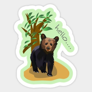 Little bear in vector illustration Sticker